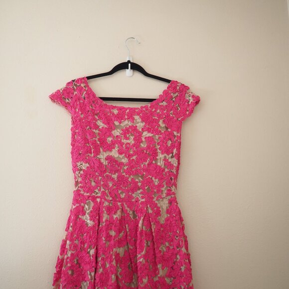 Anthropologie Yoana Baraschi Pink Jardim Lace Dress sz 6 - Picture 3 of 8
